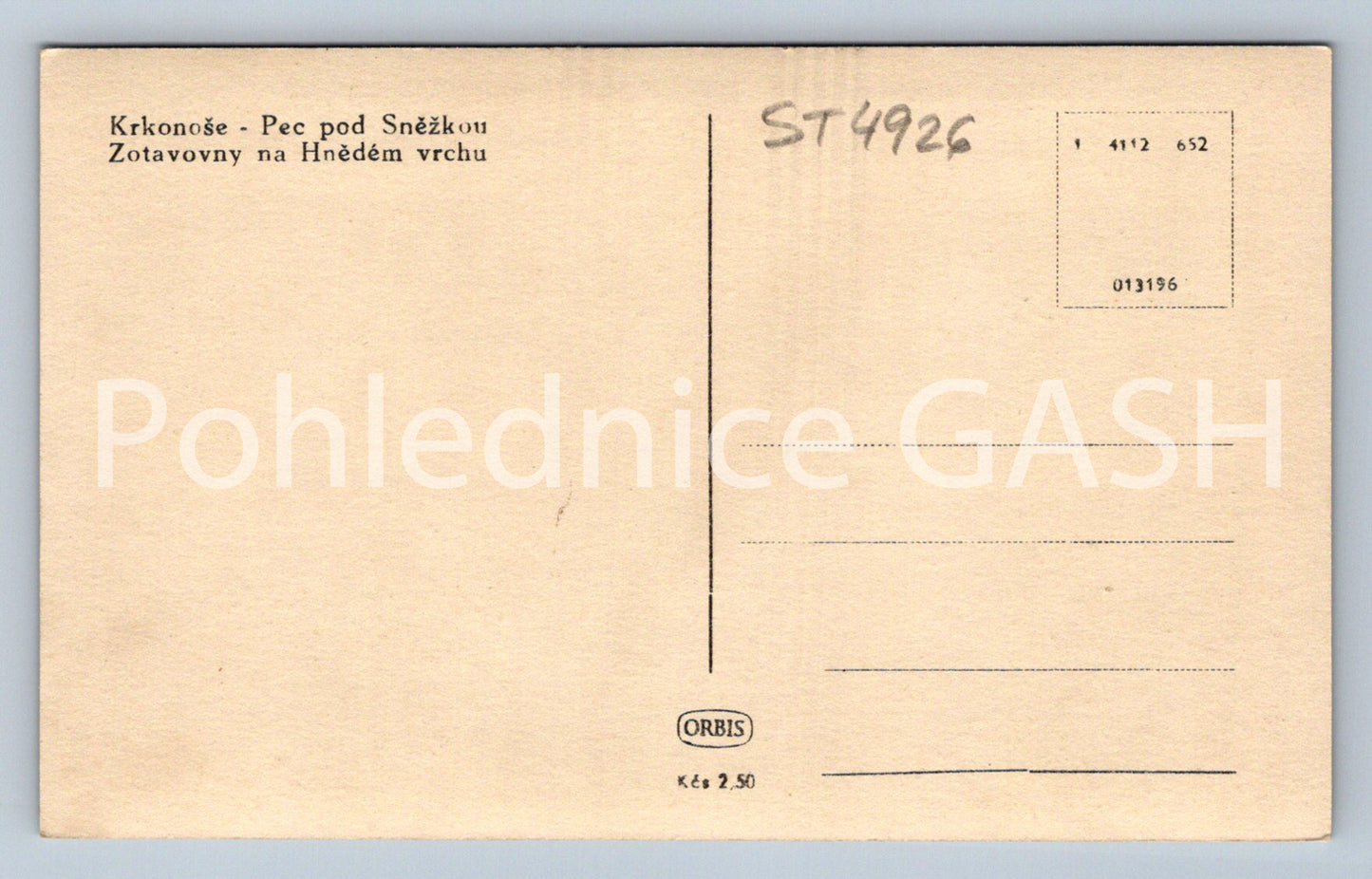 Postcard KRKONOSE - PEC UNDER SNOW (ST4926)