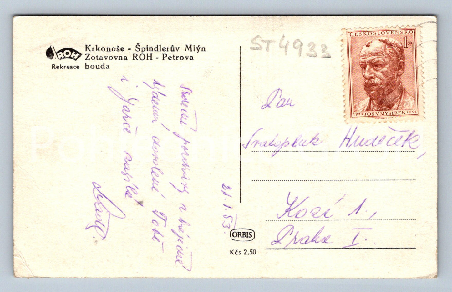 Postcard KRKONOSE MOUNTAINS - SPINDLER MILL (ST4933)