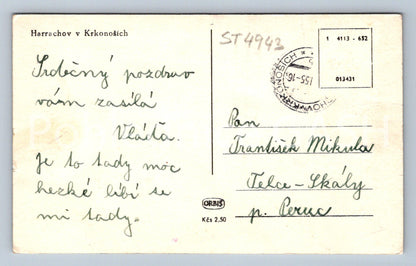 Postcard HARRACHOV IN THE KRKONOSZIE (ST4943)