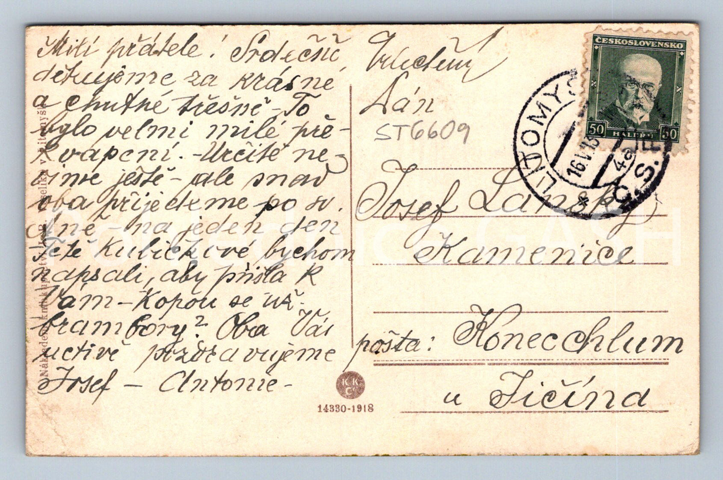 Postcard LITOMYŠL - BIRTHHOUSE OF BEDŘICH SMETANA (ST6609)