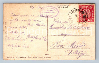 Postcard CONSTRUCTION OF THE ELBE RESERVOIR IN TĚŠNOV (ST6628)