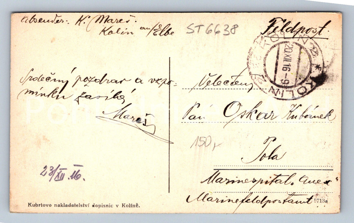 Postcard KOLIN (ST6638)