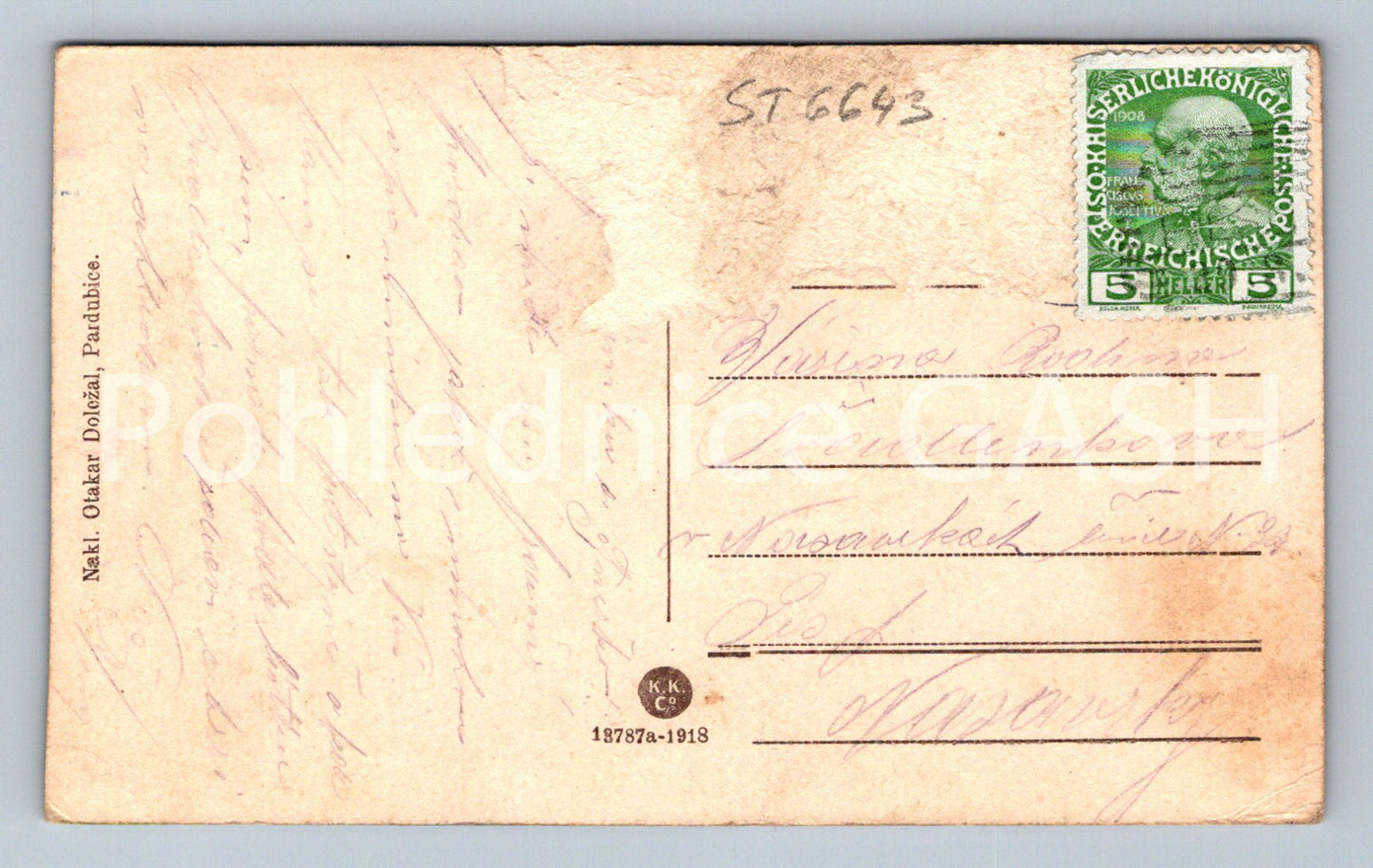Postcard PARDUBICE - WAR HOSPITAL (ST6643)