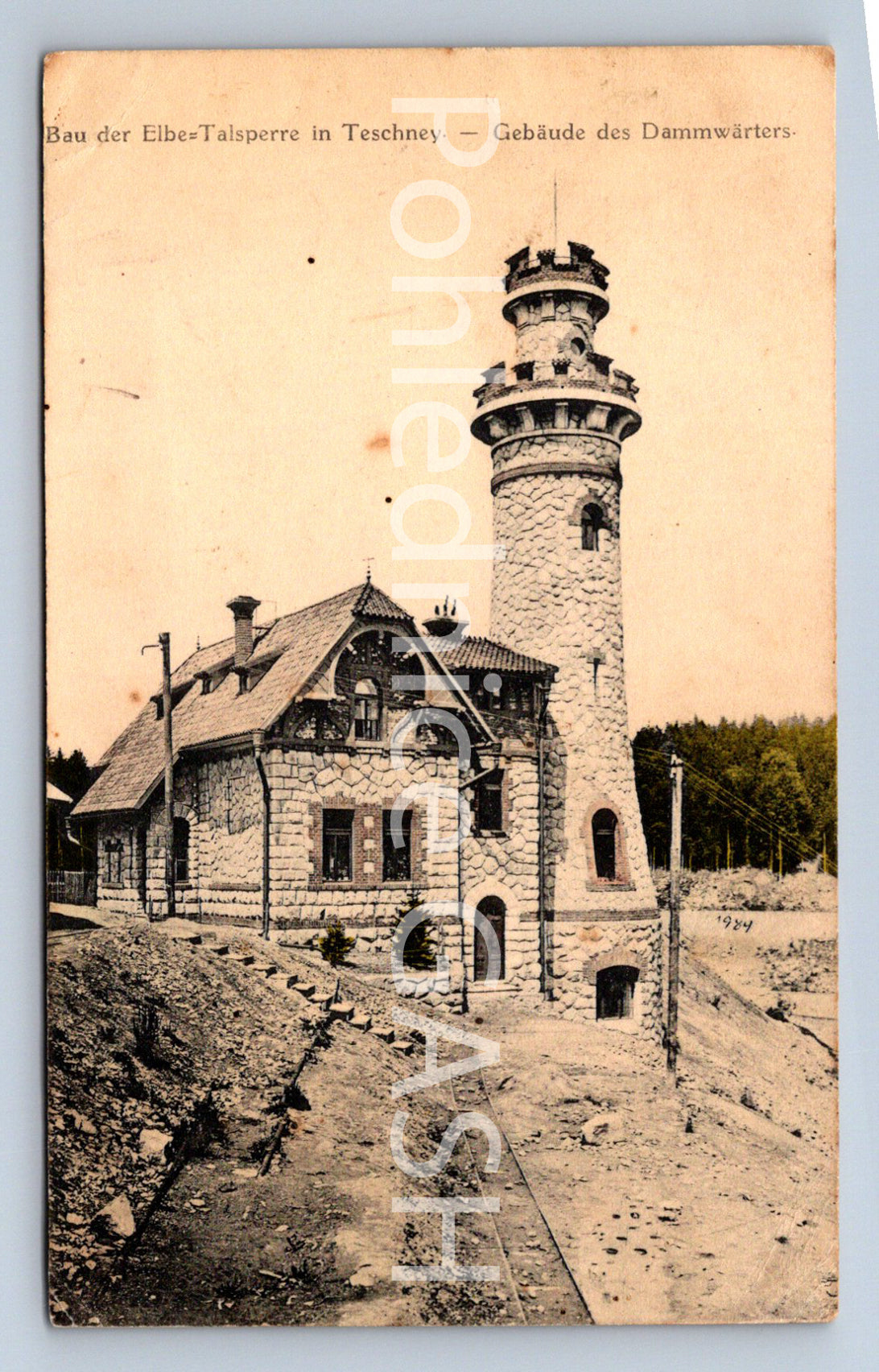 Postcard CONSTRUCTION OF THE ELBE RESERVOIR IN TĚŠNOV (ST6648)