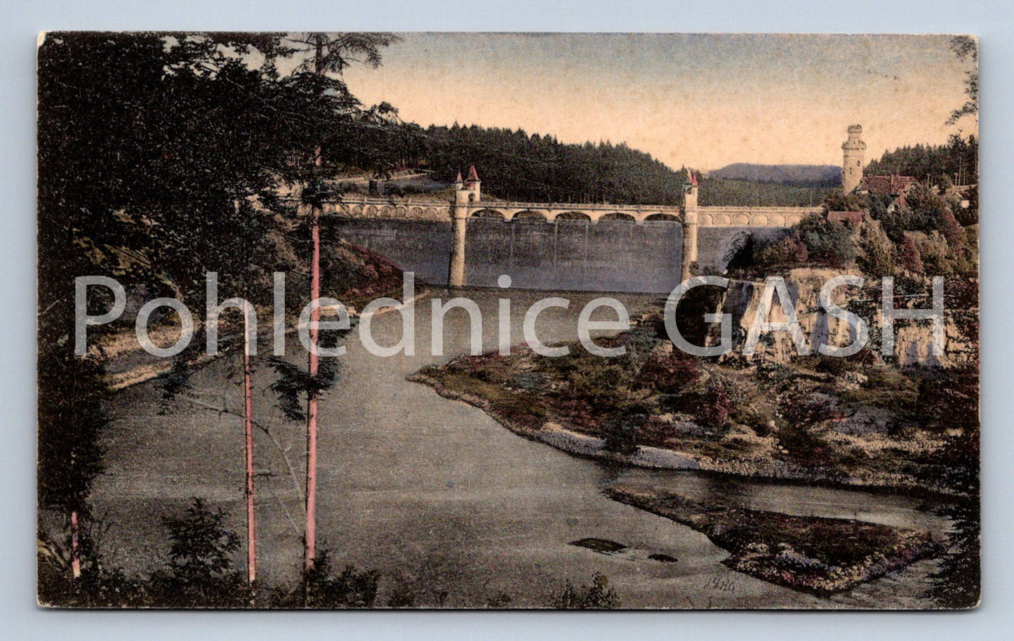 Postcard CONSTRUCTION OF THE ELBE RESERVOIR IN TĚŠNOV (ST6651)
