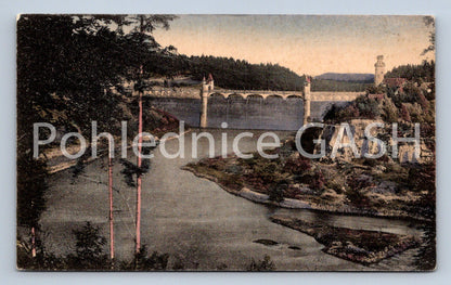 Postcard CONSTRUCTION OF THE ELBE RESERVOIR IN TĚŠNOV (ST6651)
