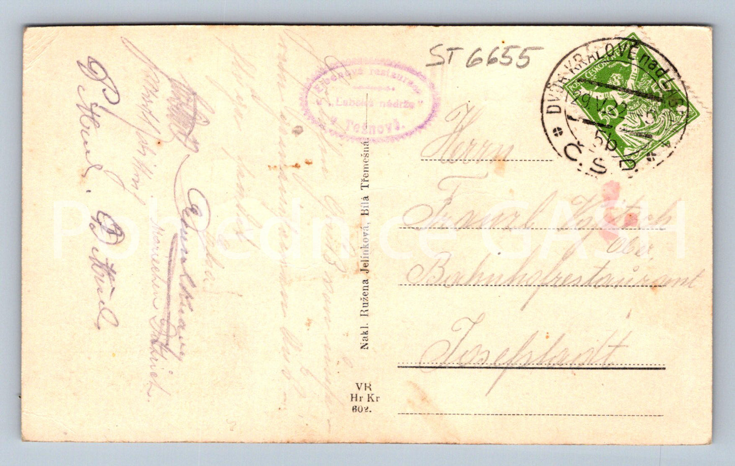 Postcard TĚŠNOV - ELBE RESERVOIR IN TĚŠNOV (ST6655)