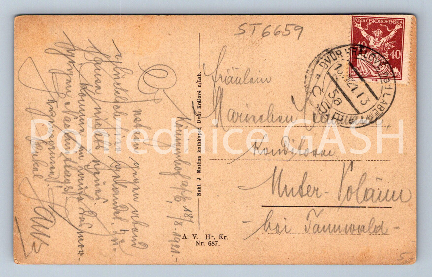 Postcard TĚŠNOV - ELBE RESERVOIR IN TĚŠNOV (ST6659)