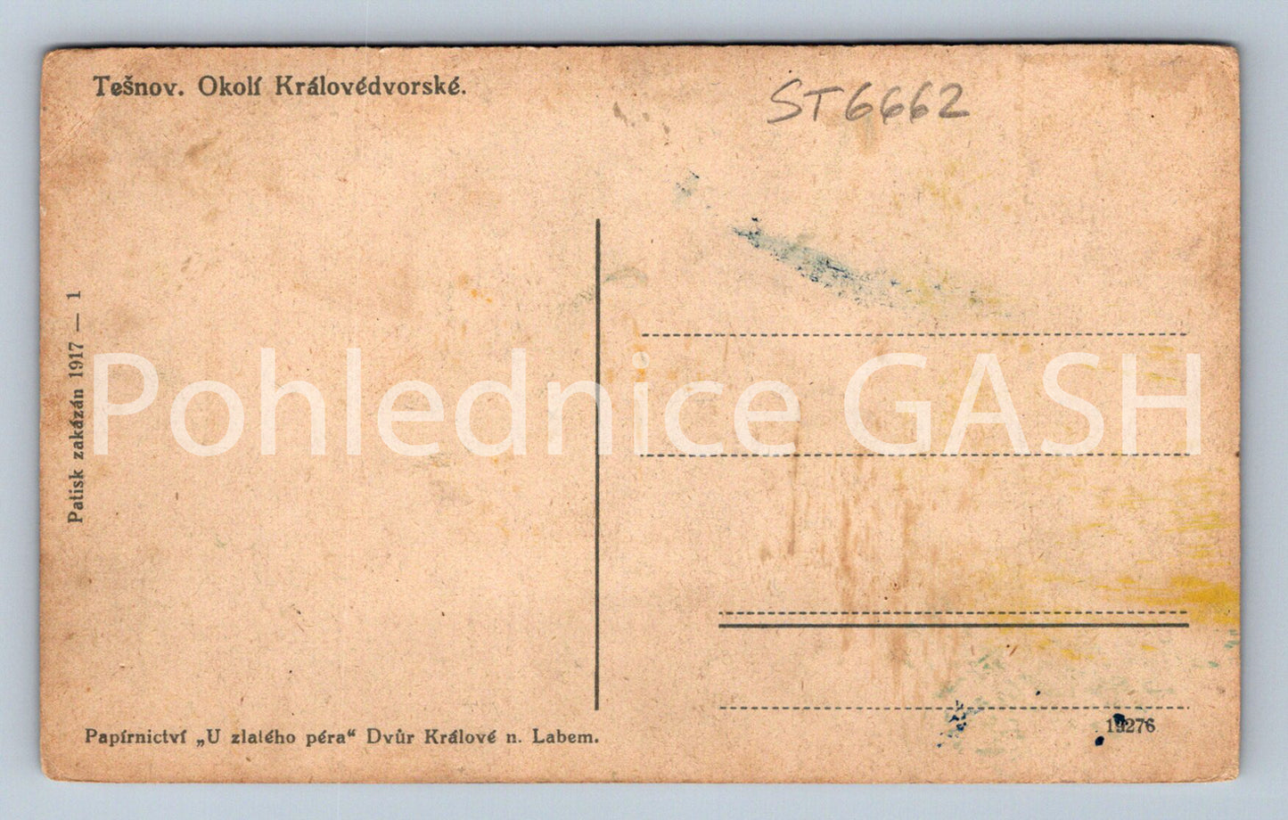 Postcard CONSTRUCTION OF THE ELBE RESERVOIR IN TĚŠNOV (ST6662)