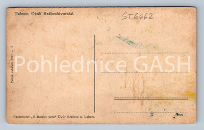 Postcard CONSTRUCTION OF THE ELBE RESERVOIR IN TĚŠNOV (ST6662)