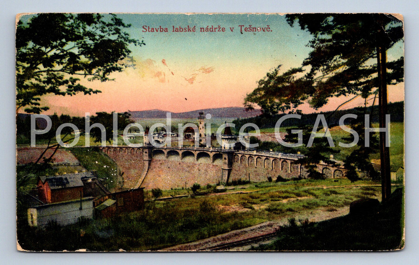 Postcard CONSTRUCTION OF THE ELBE RESERVOIR IN TĚŠNOV (ST6662)