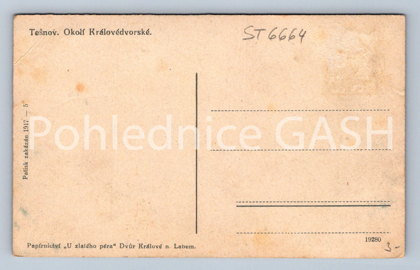 Postcard CONSTRUCTION OF THE ELBE RESERVOIR IN TĚŠNOV (ST6664)