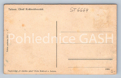 Postcard CONSTRUCTION OF THE ELBE RESERVOIR IN TĚŠNOV (ST6664)