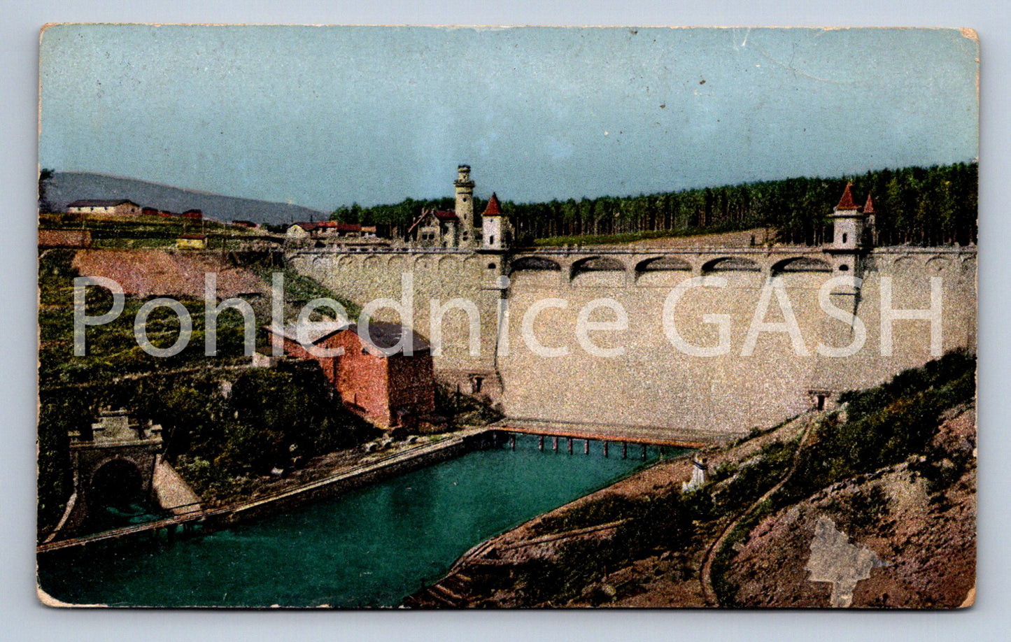 Postcard CONSTRUCTION OF THE ELBE RESERVOIR IN TĚŠNOV (ST6669)