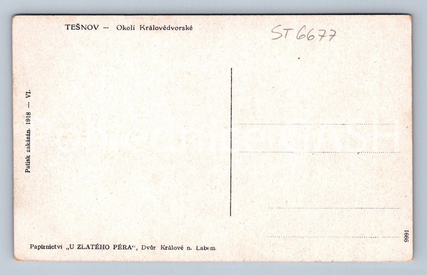 Postcard TĚŠNOV - ELBE RESERVOIR IN TĚŠNOV (ST6677)