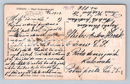 Postcard CONSTRUCTION OF THE ELBE RESERVOIR IN TĚŠNOV (ST6680)