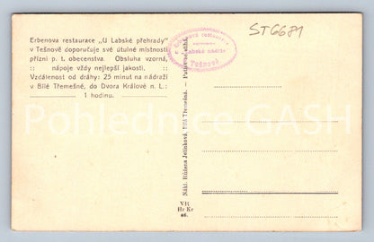 Postcard TĚŠNOV - ELBE RESERVOIR IN TĚŠNOV restaurant (ST6681)