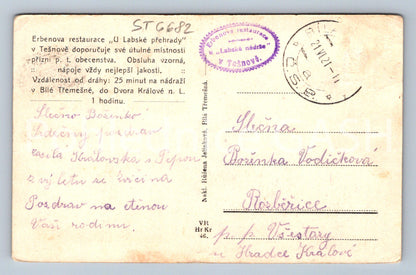 Postcard TĚŠNOV - ELBE RESERVOIR IN TĚŠNOV restaurant (ST6682)