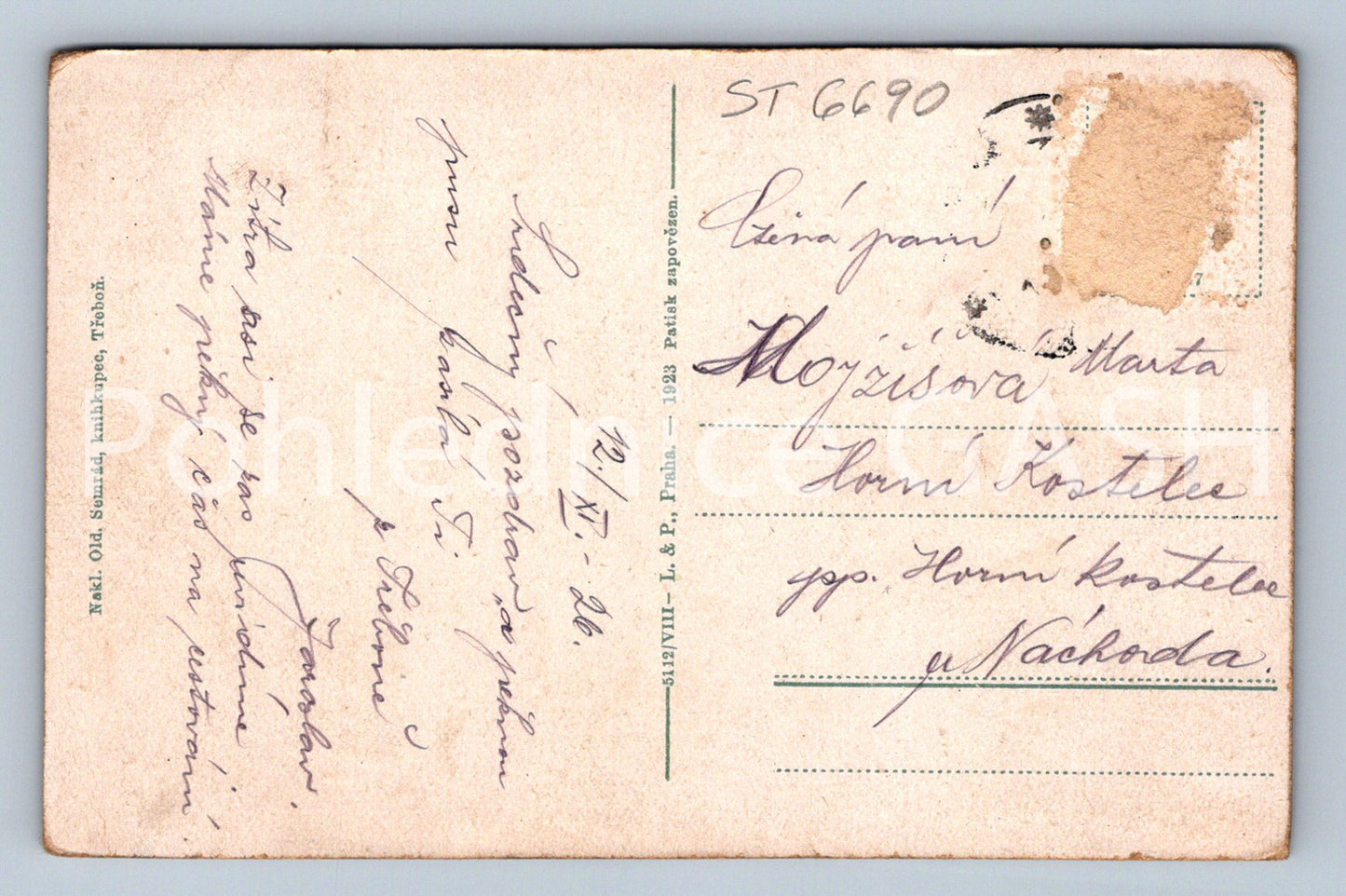 Postcard TŘEBOŇ - CASTLE (ST6690)