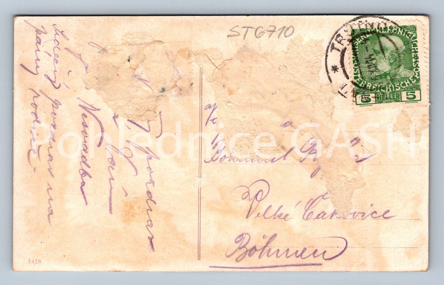 Postcard TRAUTENAU IN BOHEMIA (ST6710)