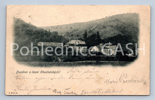 Postcard GREETINGS FROM LÁZNÍ CHUCHELSKÝ (ST6715)