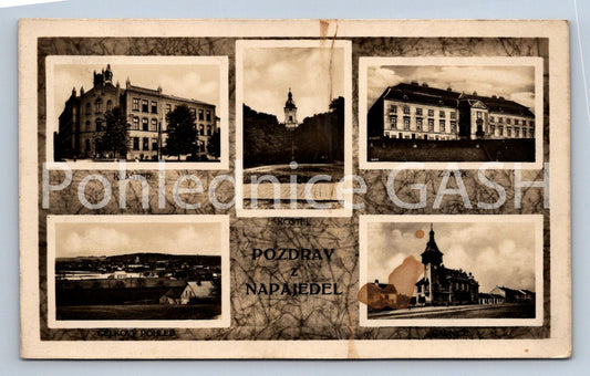 Postcard GREETINGS FROM NAPAJEDLA - COLLAGE (ST6739)
