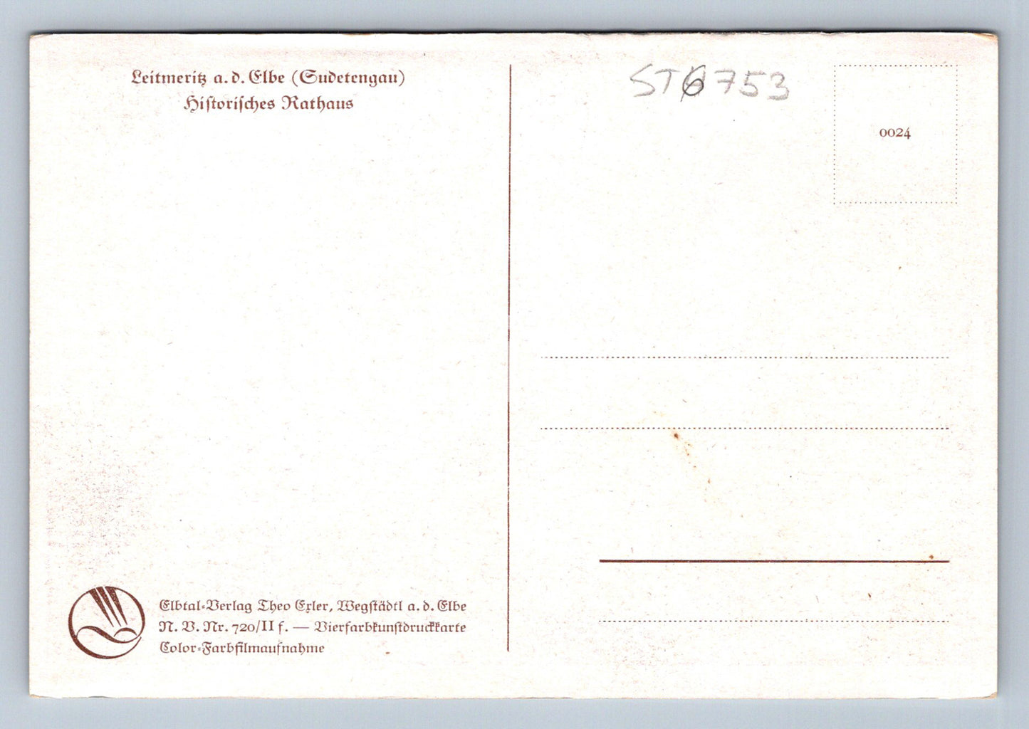Postcard THEO GRLER - LEITMERIZ RATHAUS (ST6753)