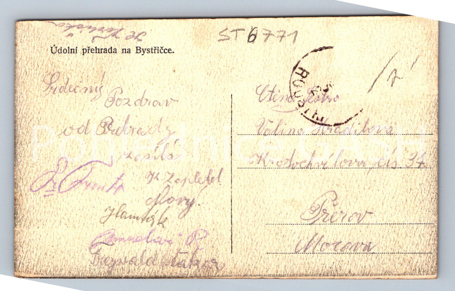 Postcard VALLEY OF THE BYSTŘIČCE DAM (ST6771)