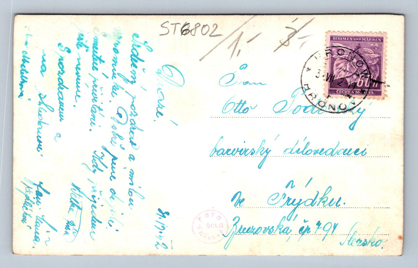Postcard HRONOV (ST6802)