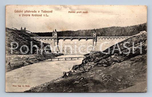 Postcard VALLEY DAM IN TĚŠNOV AT DVOR KRÁLOV NAD LABEM(ST6884)