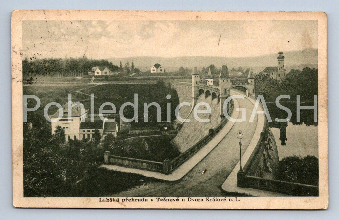 Postcard VALLEY DAM IN TĚŠNOV AT DVOR KRÁLOV NAD LABEM(ST6885)