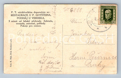 Postcard TĚNOV - ELBE DAM (ST6888)