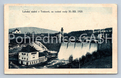Postcard TĚNOV - ELBE DAM (ST6888)