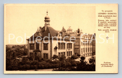 Postcard PRAGUE - KINDERGARTEN BUILDING AT STUDÁNKY (ST6902)
