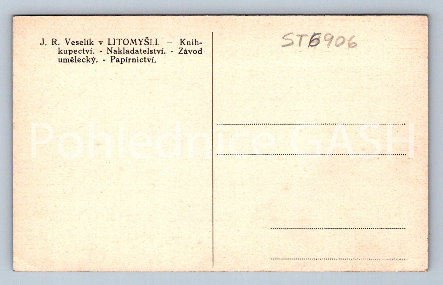 Postcard LITOMYŠL library (ST6906)