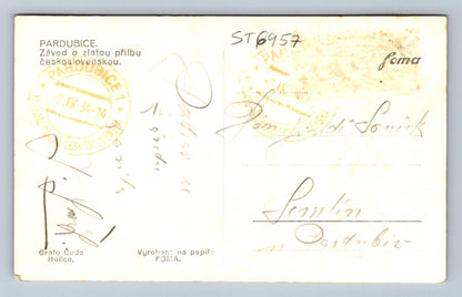 Postcard PARDUBICE Motrky Pardubice vacuum oil plant (ST6957)