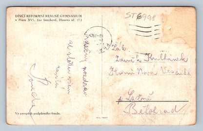 Postcard GIRLS' REFORM HIGH SCHOOL IN PRAGUE XVI. AT SMÍCHOIV (ST6998)