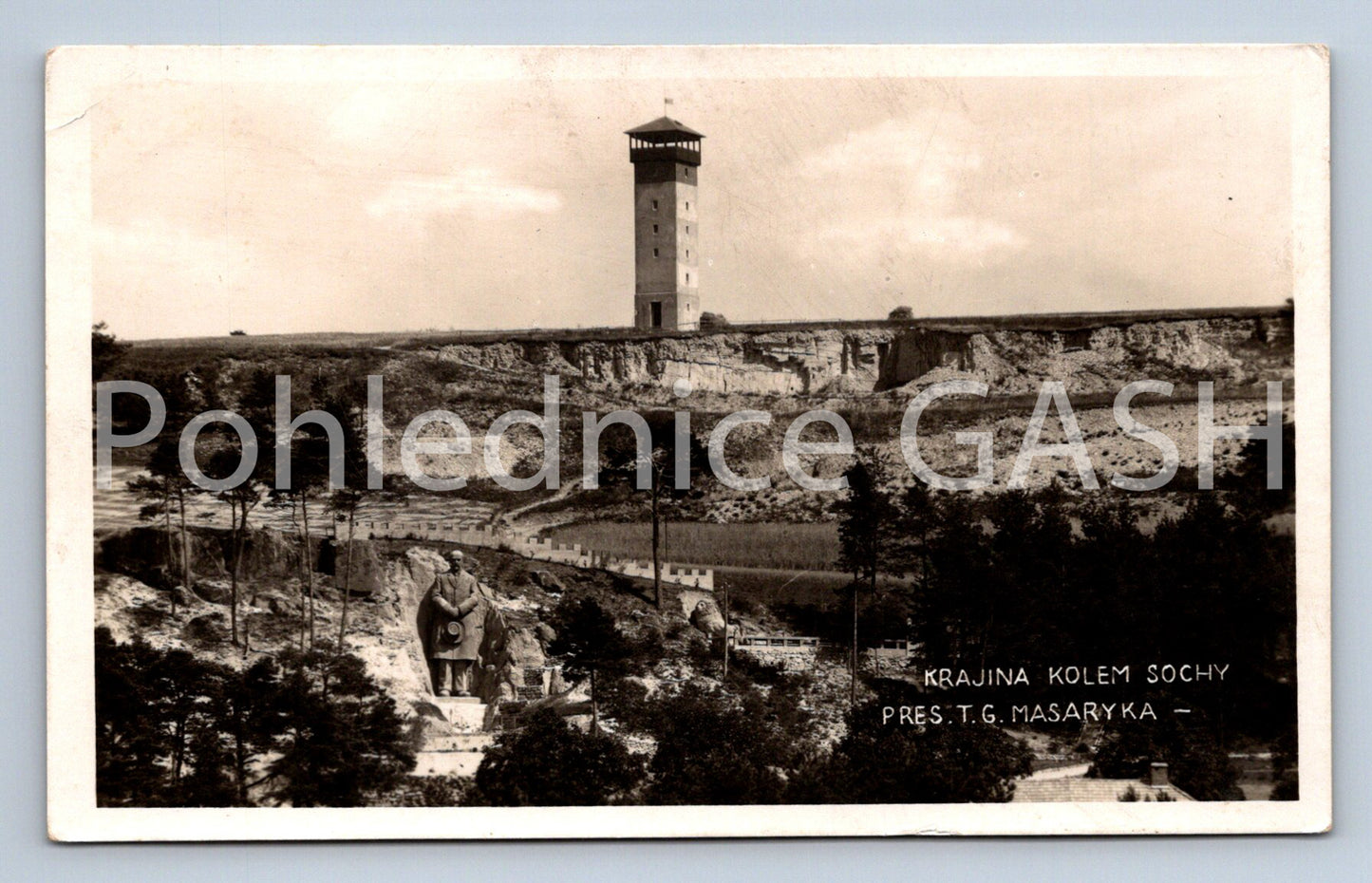 Postcard LANDSCAPE AROUND THE STATUE OF PRESIDENT TG MASARYK (ST7018)