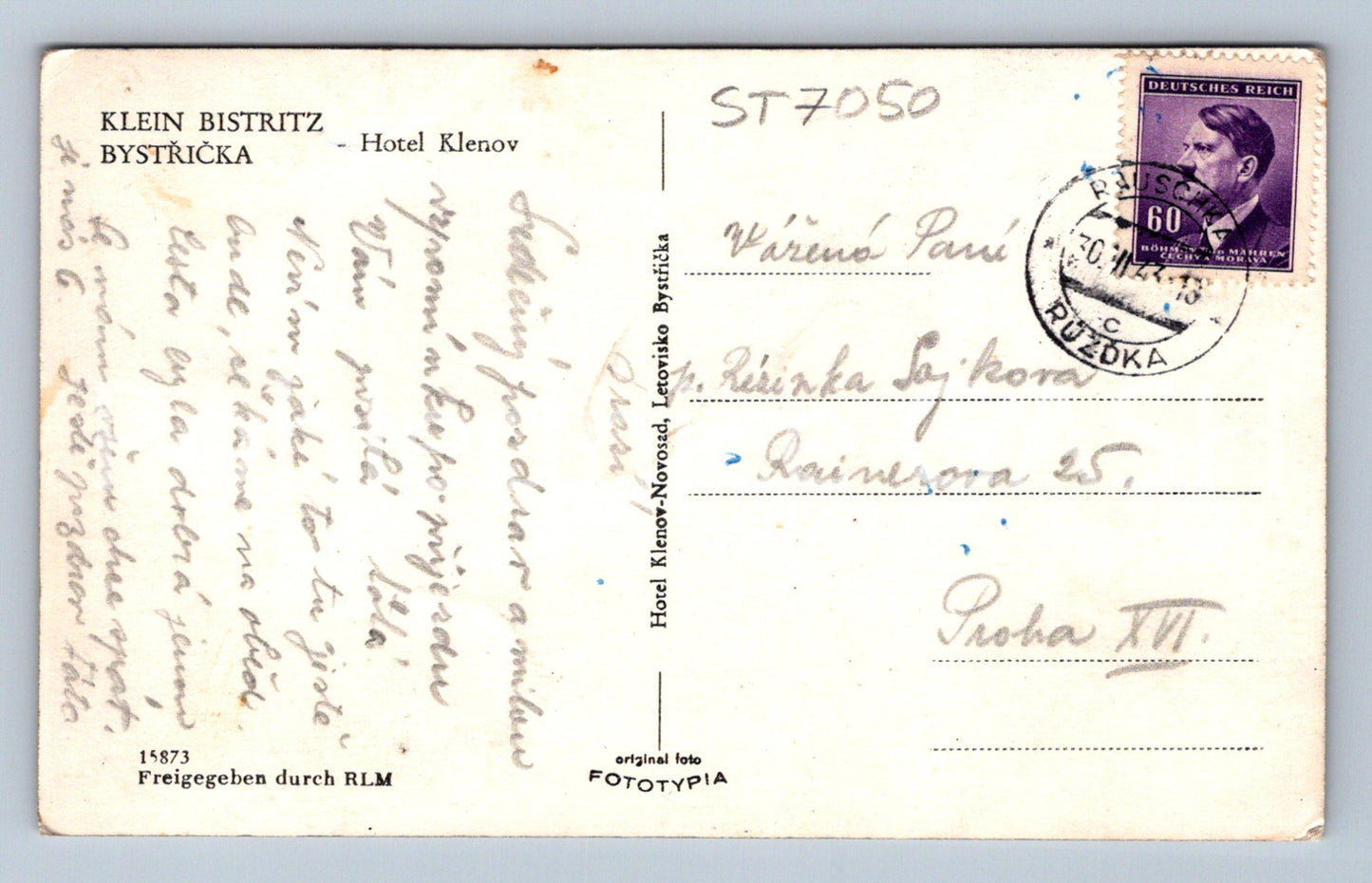 Postcard BYSTŘIČKA (ST7050)