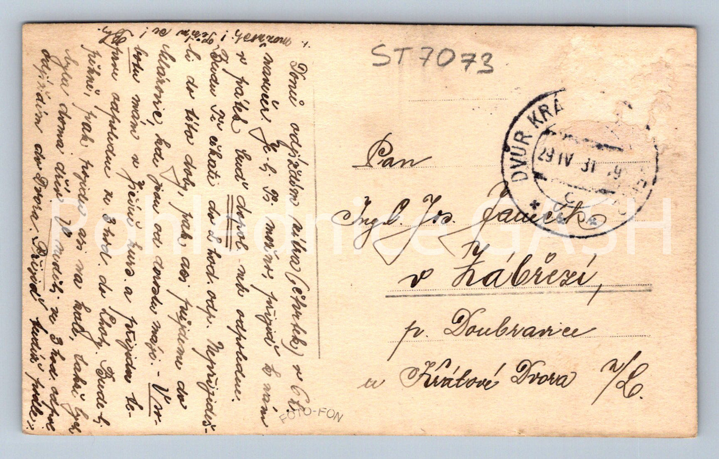 Postcard ELBE RESERVOIR IN TĚŠNOV (ST7073)