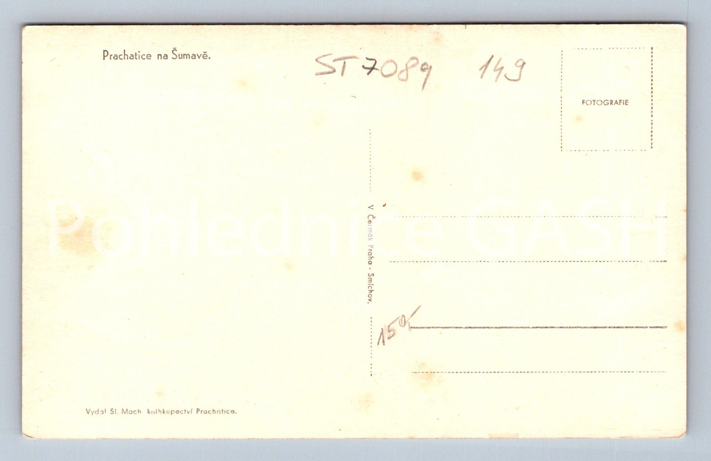 Postcard PRACHATIC IN ŠUMAVÁ (ST7089)