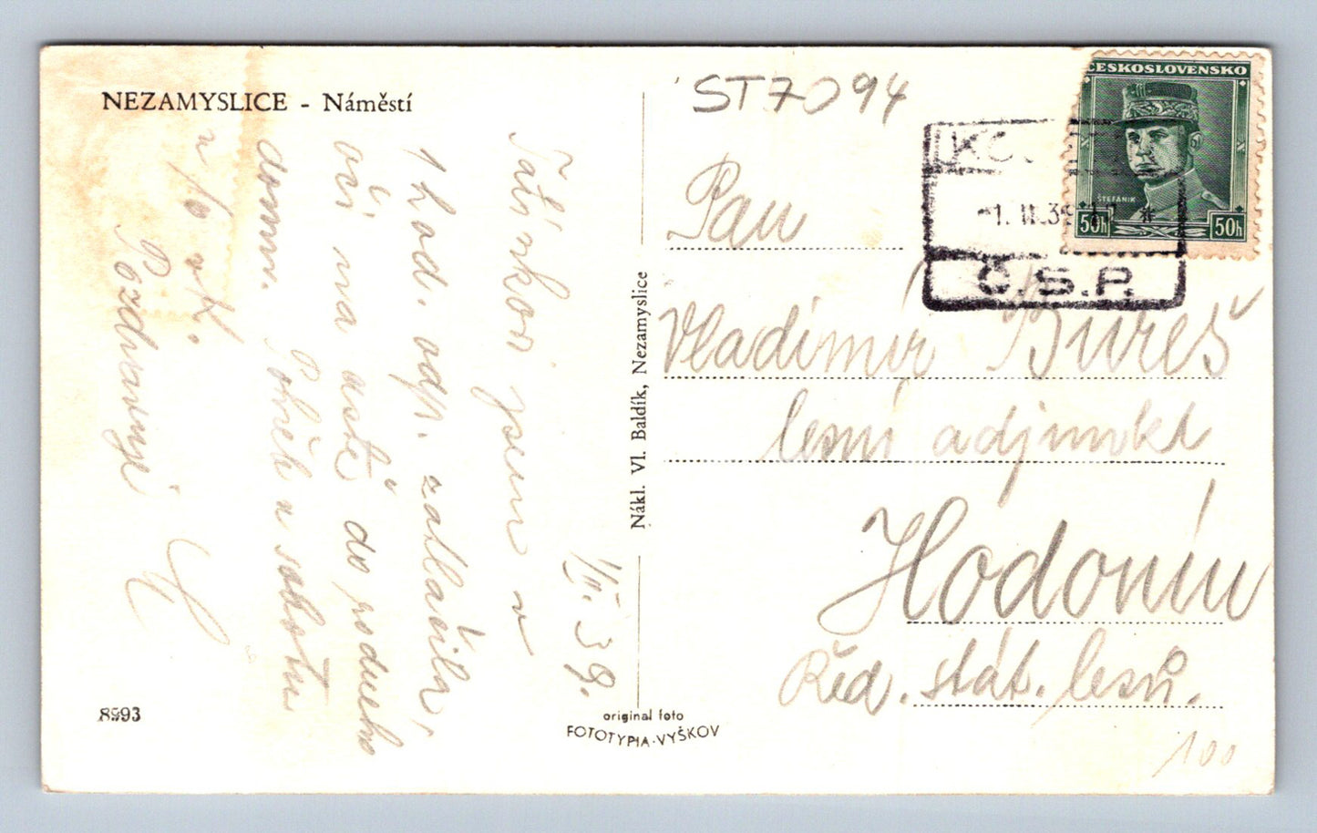 Postcard NEZAMYSLICE - SQUARE (ST7094)