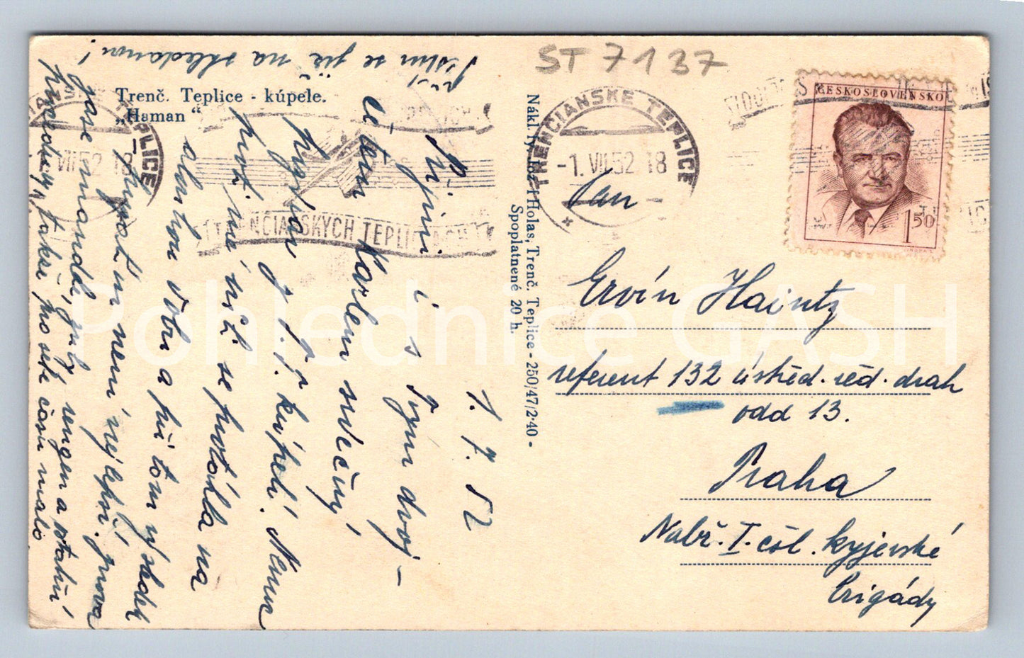 Postcard TRENČ. TEPLICE - SPA (ST7137)