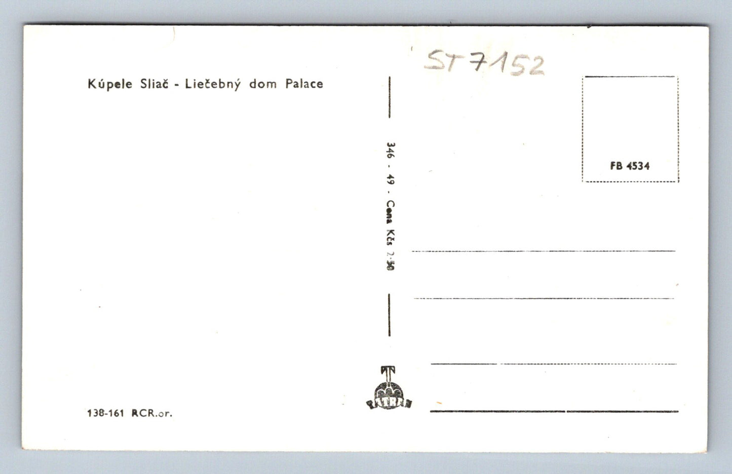 Postcard SLIAČ - PALACE MEDICAL SPA (ST7152)