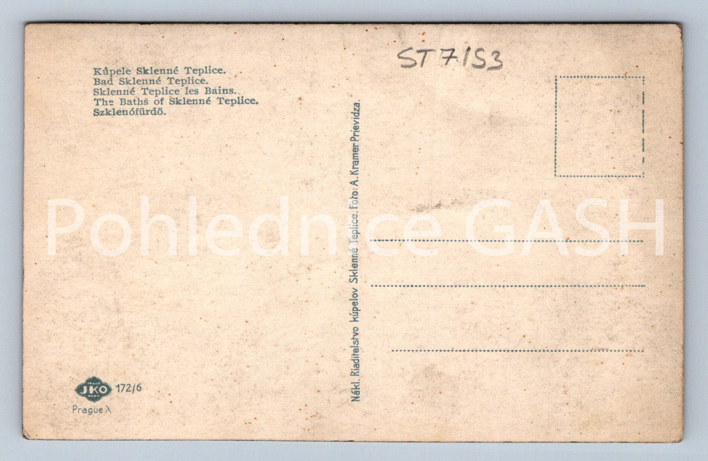 Postcard GLASS TEPLICE SPA (ST7153)