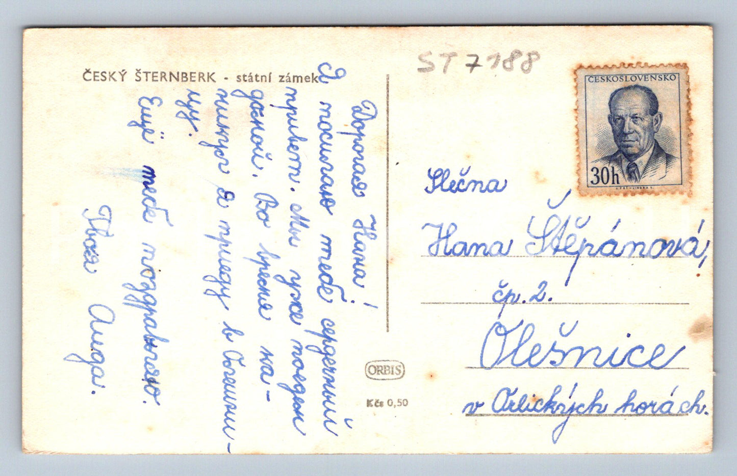 Postcard ČESKÝ ŠTENBERK - STATE CASTLE (ST7188)