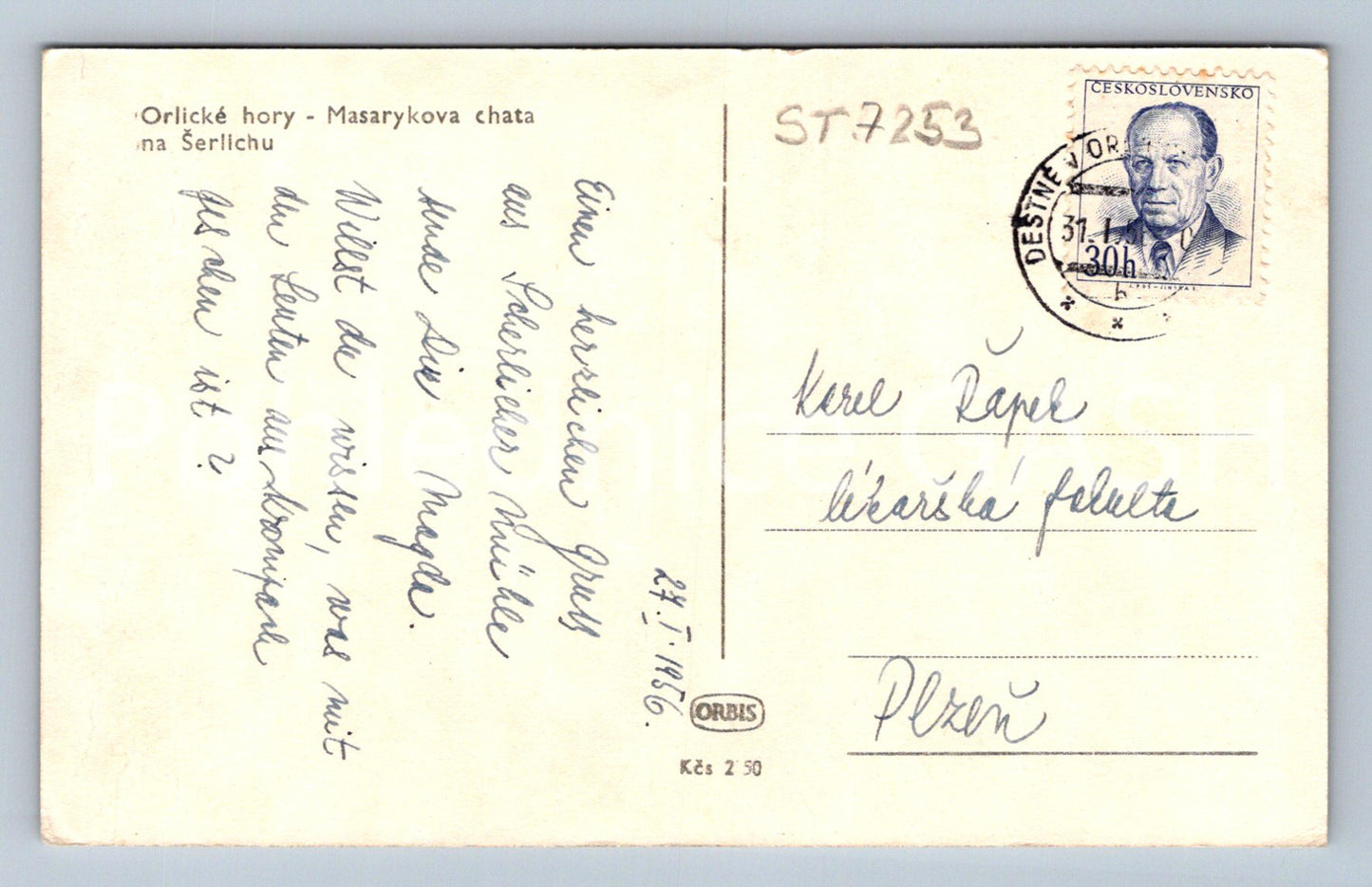Postcard ORLICKÉ HORY (ST7253)
