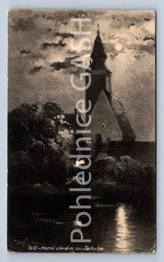 Postcard TELČ - UPPER CHURCH OF ST. JAMES (ST7342)