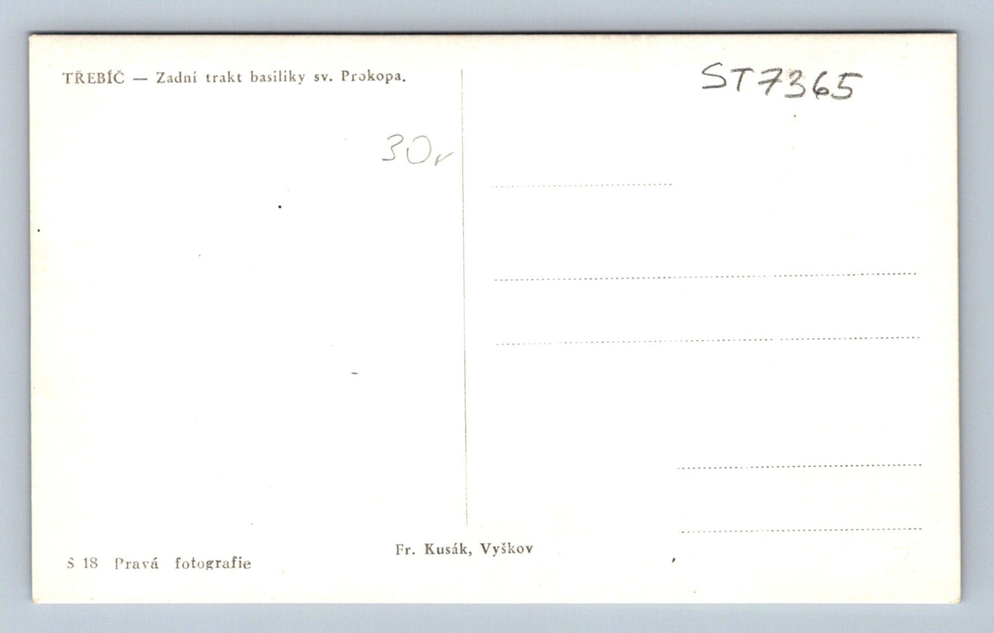 Postcard TŘEBÍC (ST7365)