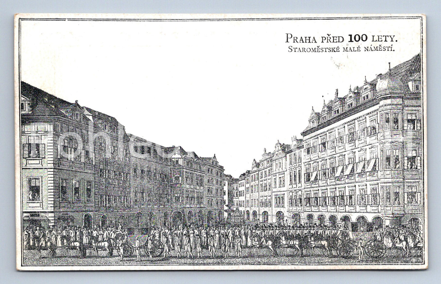 Postcard PRAGUE 100 YEARS AGO - OLD TOWN SQUARE (ST7380)